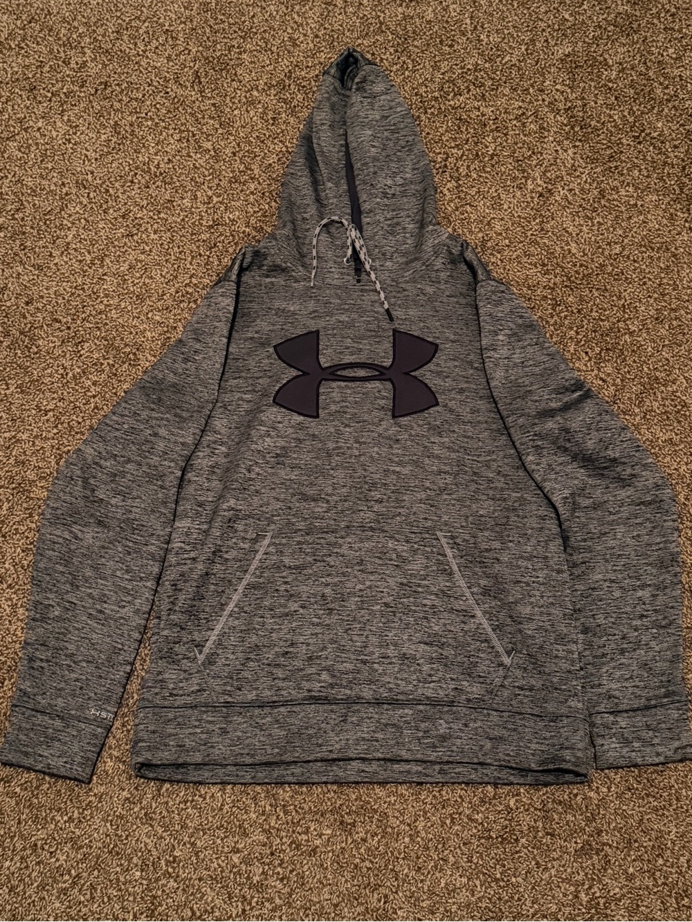 Under Armour Men's Heather Gray Pullover Hoodie with Logo